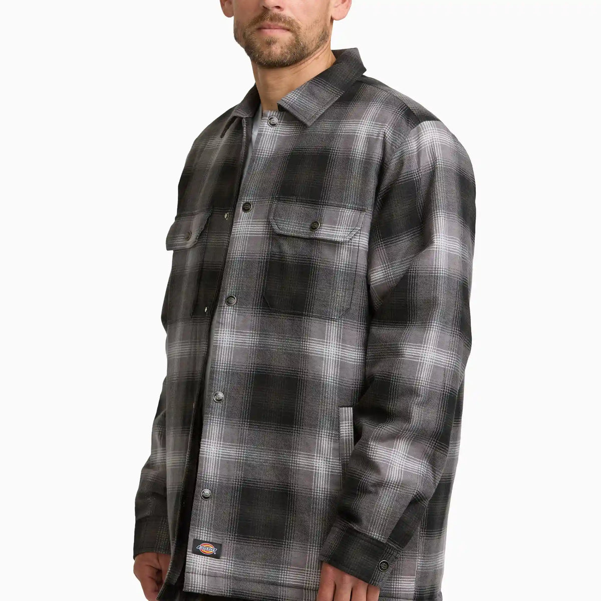 Insulated Plaid Shirt Jacket