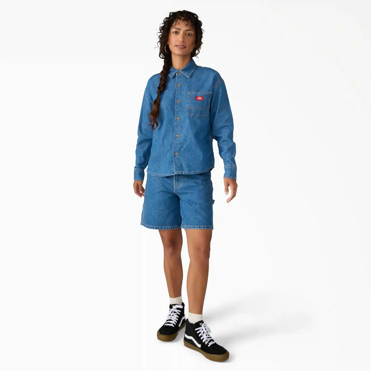 Women's Lightweight Long Sleeve Denim Shirt