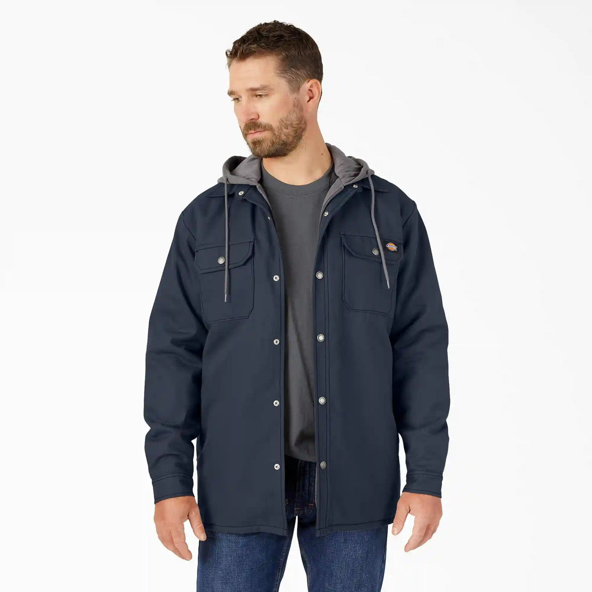 Water Repellent Duck Hooded Shirt Jacket