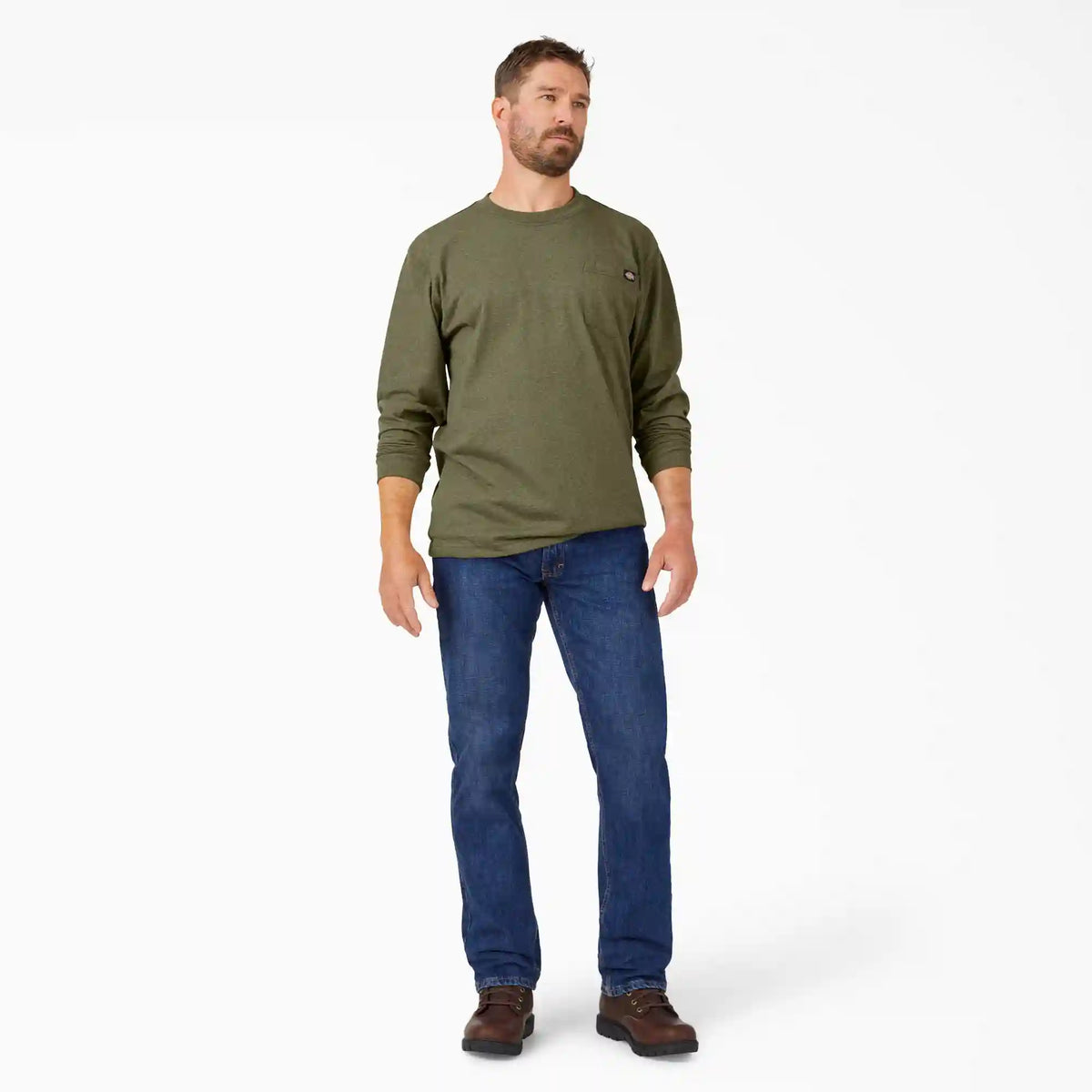 Heavyweight Heathered Long Sleeve Pocket T-Shirt