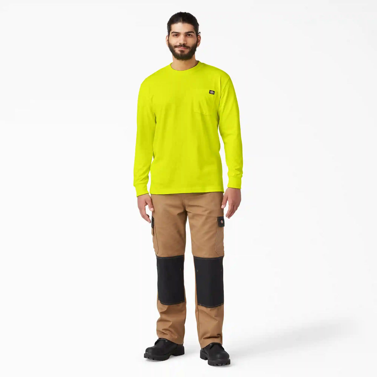 Heavyweight Neon Long Sleeve Pocket T-Shirt