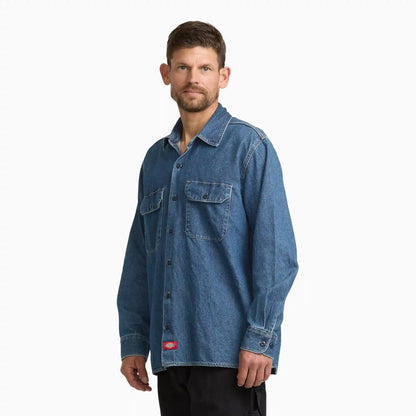 Relaxed Fit Denim Long Sleeve Shirt