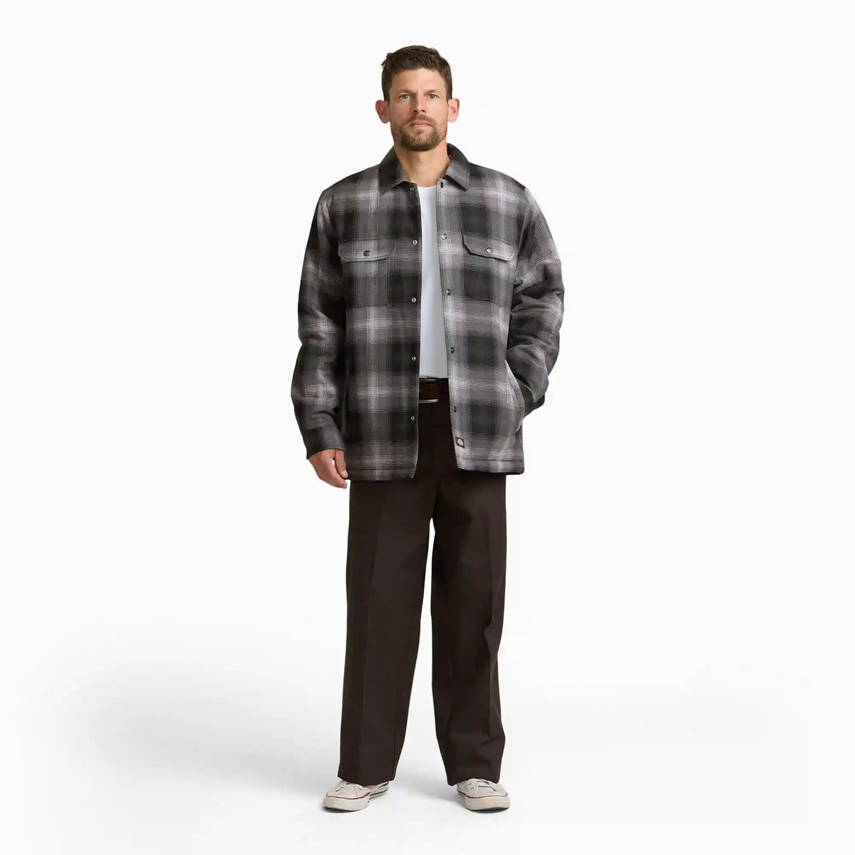Insulated Plaid Shirt Jacket
