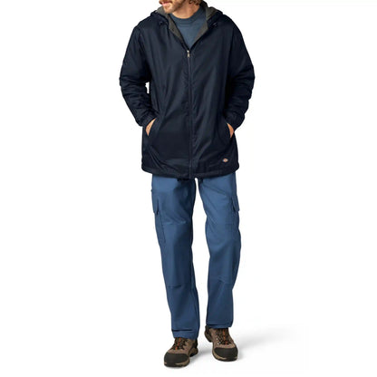 Fleece Lined Nylon Hooded Jacket
