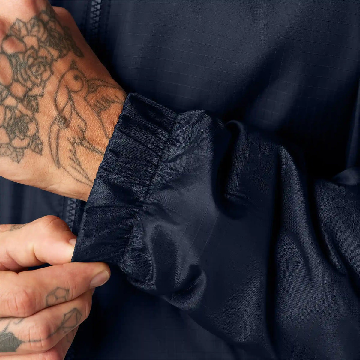 Fleece Lined Nylon Hooded Jacket