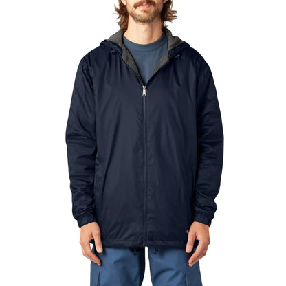 Fleece Lined Nylon Hooded Jacket