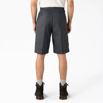 Loose Fit Flat Front Work Shorts, 13"