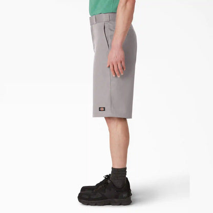 Loose Fit Flat Front Work Shorts, 13"