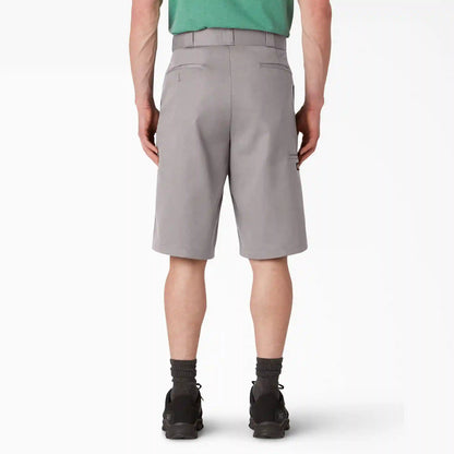 Loose Fit Flat Front Work Shorts, 13"