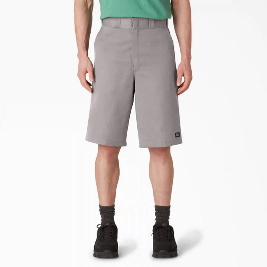 Loose Fit Flat Front Work Shorts, 13"