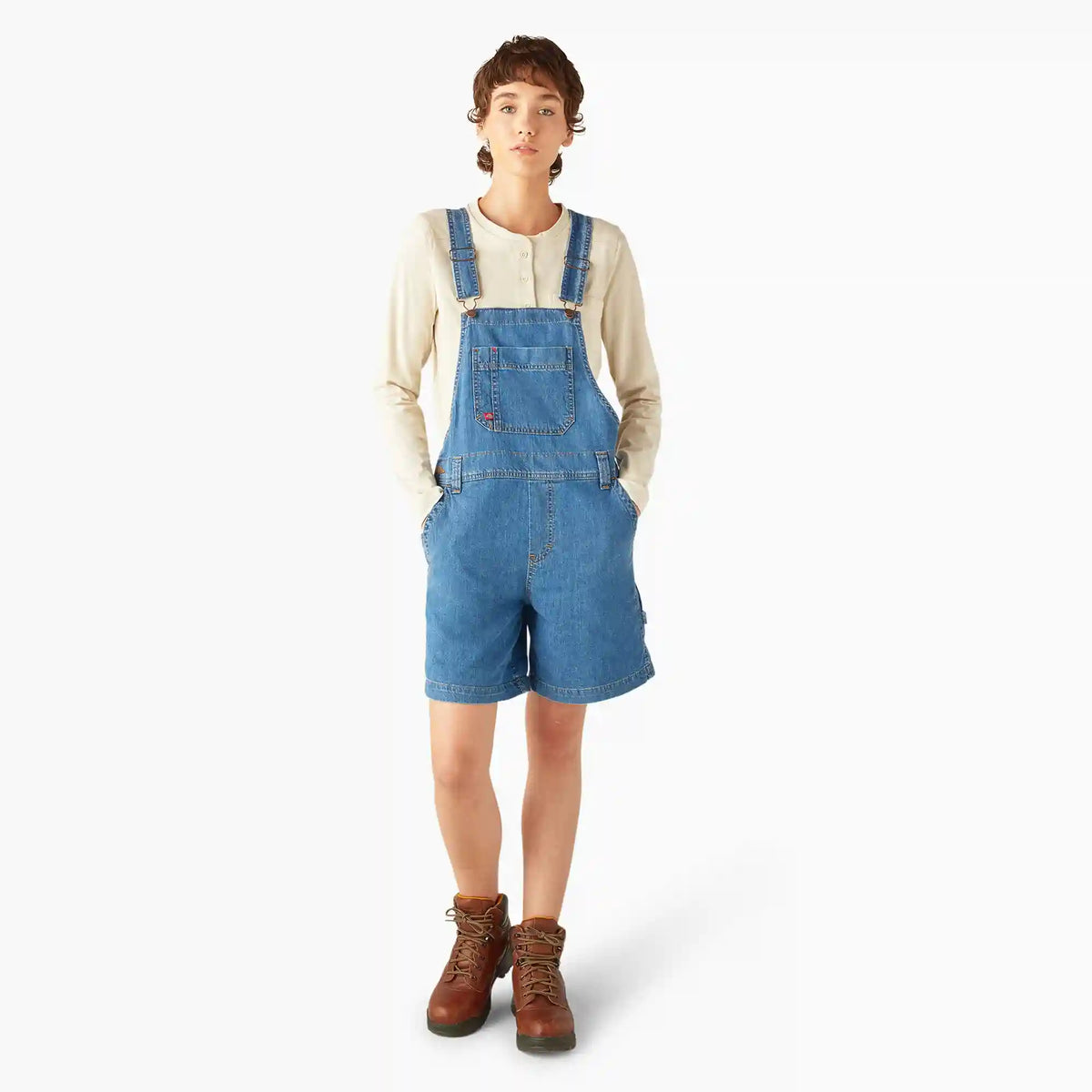 Women's Relaxed Fit Bib Shortalls, 7"