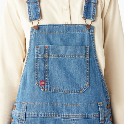 Women's Relaxed Fit Bib Shortalls, 7"