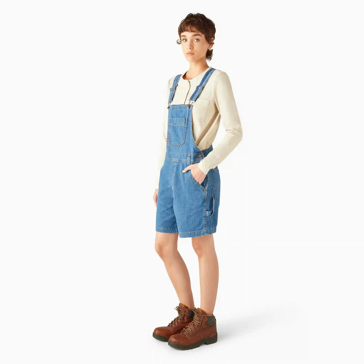 Women's Relaxed Fit Bib Shortalls, 7"
