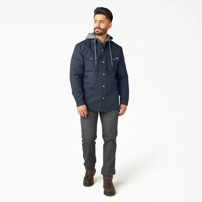 Water Repellent Duck Hooded Shirt Jacket